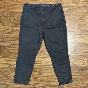 American Eagle Hi-Rise Jegging Crop Gray Denim Size 18 Short